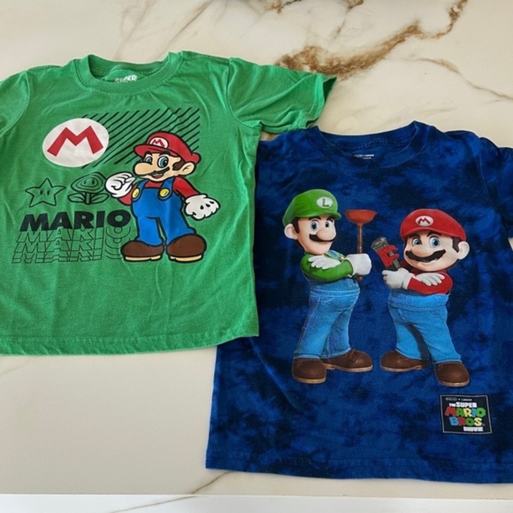 Nintendo Kids Short Sleeve Tees - Green and Blue